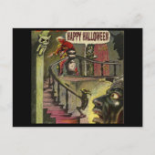 Happy Halloween mit Spuk Haus und Geist Postkarte (Vorderseite)