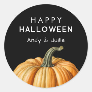 Happy Halloween mit Vintagem Kürbis Runder Aufkleber