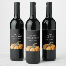 Happy Halloween mit Vintagem Kürbis Weinetikett