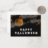 Happy Halloween mit Vollmond Mitteilungskarte (Vorderseite/Rückseite Beispiel)