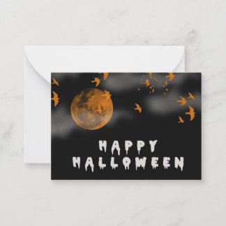 Happy Halloween mit Vollmond Mitteilungskarte