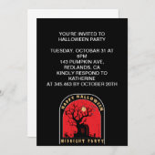 Happy Halloween Mitternacht Party Einladung (Vorne/Hinten)