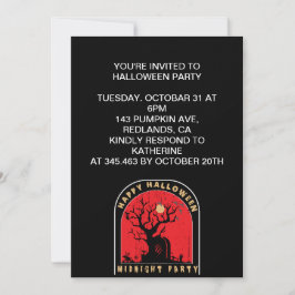 Happy Halloween Mitternacht Party Einladung