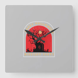 Happy Halloween Mitternacht Party Quadratische Wanduhr