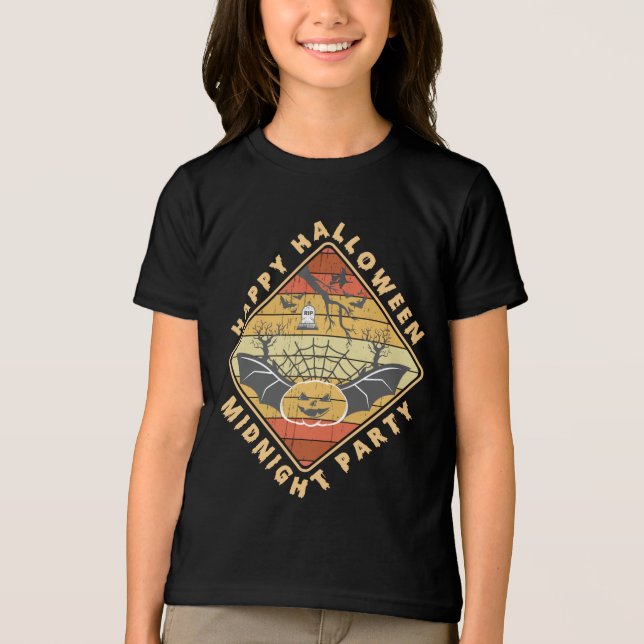 Happy Halloween Mitternacht Party Tri-Blend Shirt (Vorderseite)