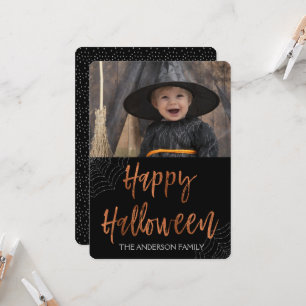 Happy Halloween Modern Halloween Foto Card Karte