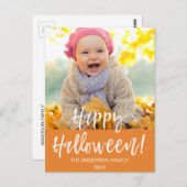 Happy Halloween Modern Halloween Foto Card Postkarte (Vorne/Hinten)