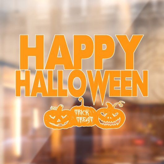 Happy Halloween Modern Pumpkins Fensteraufkleber (Blatt 2)