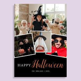 Happy Halloween Moderne Black Foto Ferienkarte Feiertagskarte