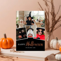 Happy Halloween Moderne Black Foto Ferienkarte