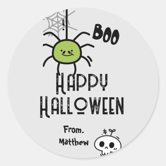 Happy Halloween moderne Geschenksticker Runder Aufkleber (Vorderseite)
