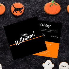 Happy Halloween Moderne Schwarze Party Einladung