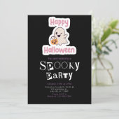 Happy Halloween Modernes Minimalistisches Hallowee Einladung (Stehend Vorderseite)