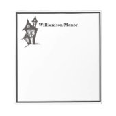 Happy Halloween Monogram Family Spuk House Memo Notizblock (Vorderseite)