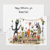 Happy Halloween, MONSTER! Feiertagskarte (Vorne/Hinten)