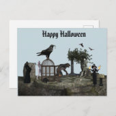 Happy Halloween Monster Szene Werewolf Zombie Postkarte (Vorne/Hinten)