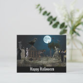 Happy Halloween Monster Szene Werewolf Zombie Postkarte (Stehend Vorderseite)