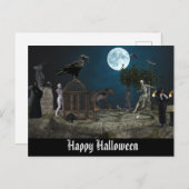 Happy Halloween Monster Szene Werewolf Zombie Postkarte (Vorne/Hinten)