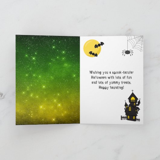 Happy Halloween Monsters Green Karte (Innenseite)