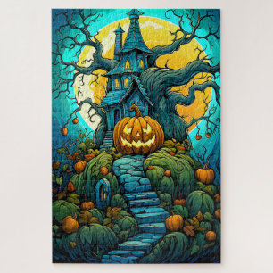 Happy Halloween Moon-Light Spuk House Puzzle