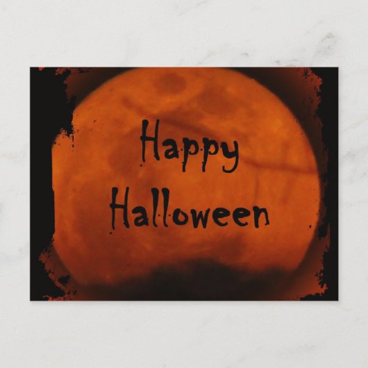 Happy Halloween Moon Postkarte (Vorderseite)