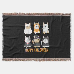 Happy Halloween Mops Hunde Niedliche Französisch B Decke
