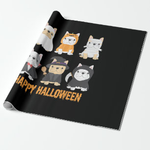 Happy Halloween Mops Hunde Niedliche Französisch B Geschenkpapier