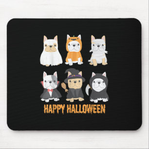 Happy Halloween Mops Hunde Niedliche Französisch B Mousepad