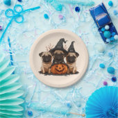 Happy Halloween Mops Kürbislaternen Pappteller (Party)