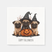 Happy Halloween Mops Kürbislaternen Serviette (Vorderseite)