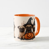 Happy Halloween Mops Kürbislaternen Tasse (VorderseiteRechts)