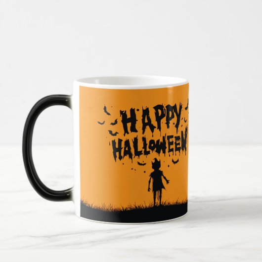 Happy Halloween:Mug with Mysterious Silhouette Verwandlungstasse (Links)
