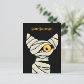 Happy Halloween Mummy Cat Postkarte (Stehend Vorderseite)