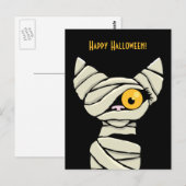 Happy Halloween Mummy Cat Postkarte (Vorne/Hinten)