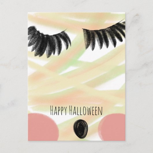 Happy Halloween Mummy Doddle Hand Drawn Danke Postkarte (Vorderseite)