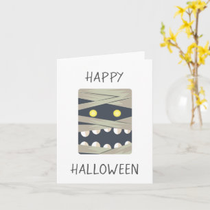 Happy Halloween Mummy Face Karte