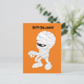 Happy Halloween Mummy Postkarte (Stehend Vorderseite)