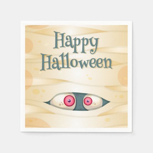 Happy Halloween Mummy Serviette (Vorderseite)