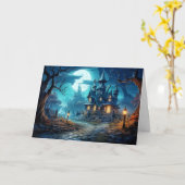 Happy Halloween Mysterious Spuk Manor Karte (Gelbe Blume)