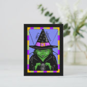 Happy Halloween Mystic Hexe Postkarte (Stehend Vorderseite)