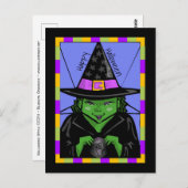 Happy Halloween Mystic Hexe Postkarte (Vorne/Hinten)
