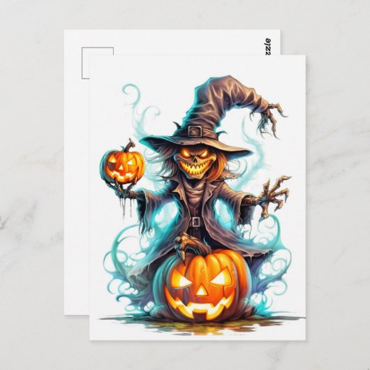 Happy Halloween Nefarious Hexe Postkarte (Vorne/Hinten)