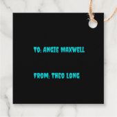 Happy Halloween Neon Blue Spiderweb schwarz Geschenkanhänger (Rückseite)