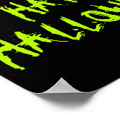 Happy Halloween Neon grün beängstigende Typografie Poster (Ecke)