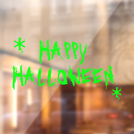 Happy Halloween Neon grün schlank pur Dekoration Fensteraufkleber