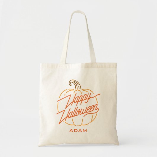 Happy Halloween Neon Personalisiert Tote Bag Tragetasche (Vorne)