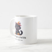 Happy Halloween Niedlich Black Cat Kaffeetasse (Vorderseite Links)