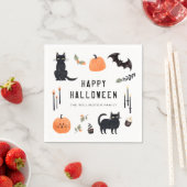 Happy Halloween Niedlich Cat Pumpkin Bat Serviette (Beispiel)
