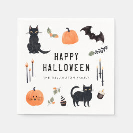 Happy Halloween Niedlich Cat Pumpkin Bat Serviette