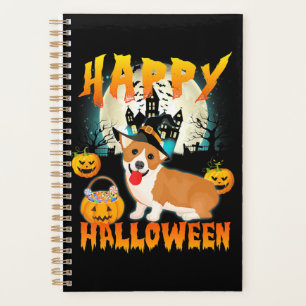 Happy Halloween Niedlich Corgi Witch Pumpkin Ghost Planer